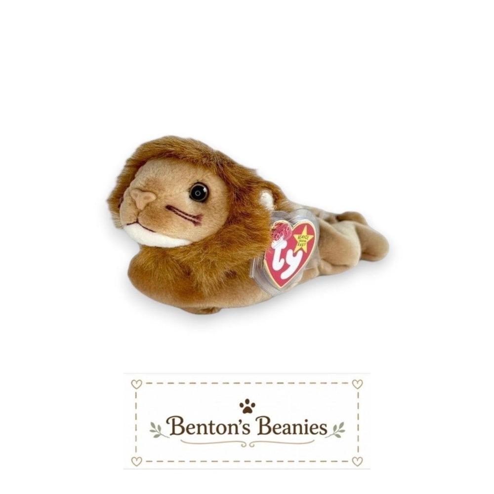 Roary the Lion Ty Beanie Baby | Little Safari King 🦁 | Mint Heart Tag ⭐